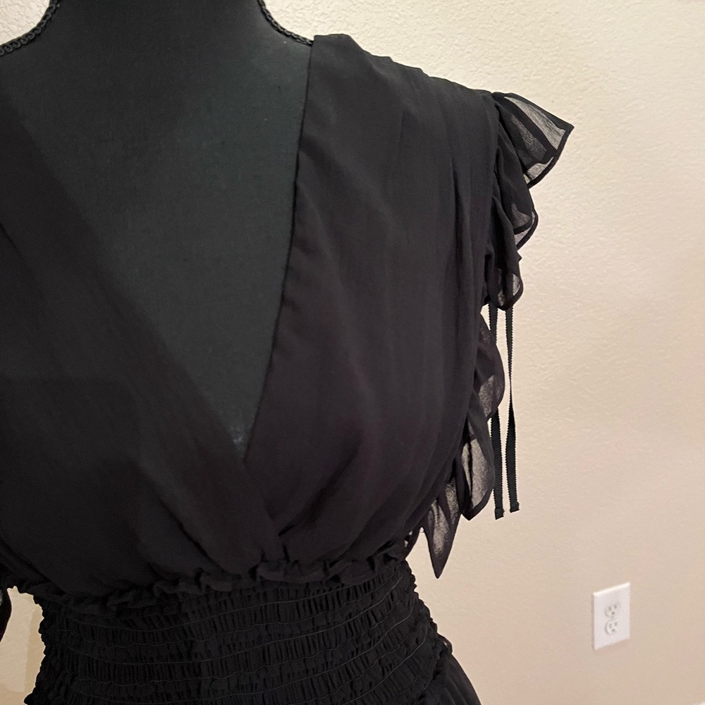 Max Studio Pebble Crepe Flutter Sleeve Maxi Dress - image 7